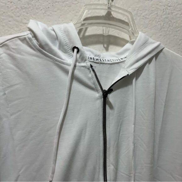 Nine West Active Hoodie Top  white zipper  size M NWT - Picture 3 of 11